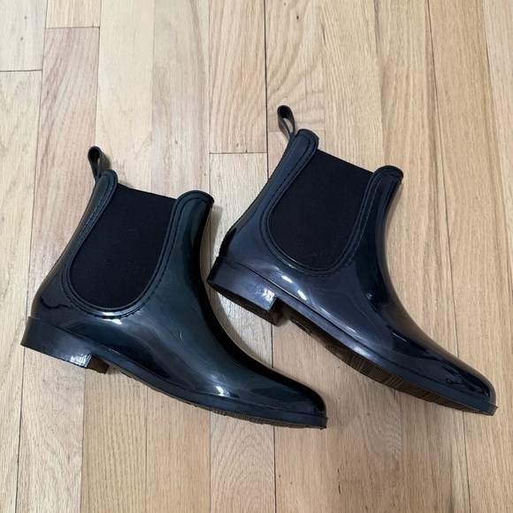Henry Ferrera New York Black Glossy Rain Boots Size 8 - Picture 6 of 7
